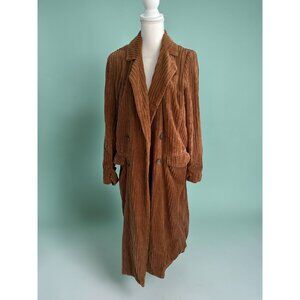 FREE PEOPLE Brown Tan Corduroy Trench Long Coat Size XS